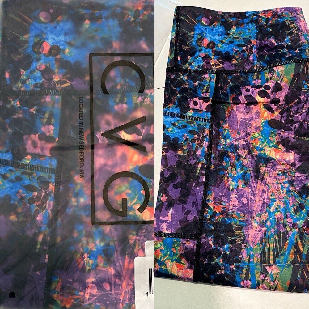 NEW Constantly Varied Gear CVG Large Crossfit Leggings  Colorful Retired Stretch